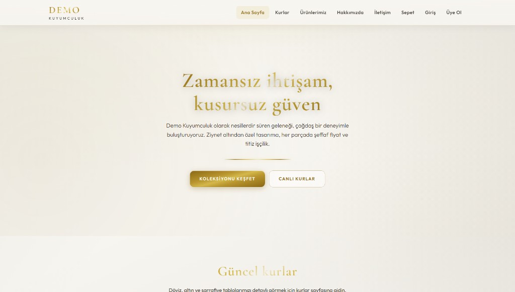 Kuyumculuk sitesi ana sayfa